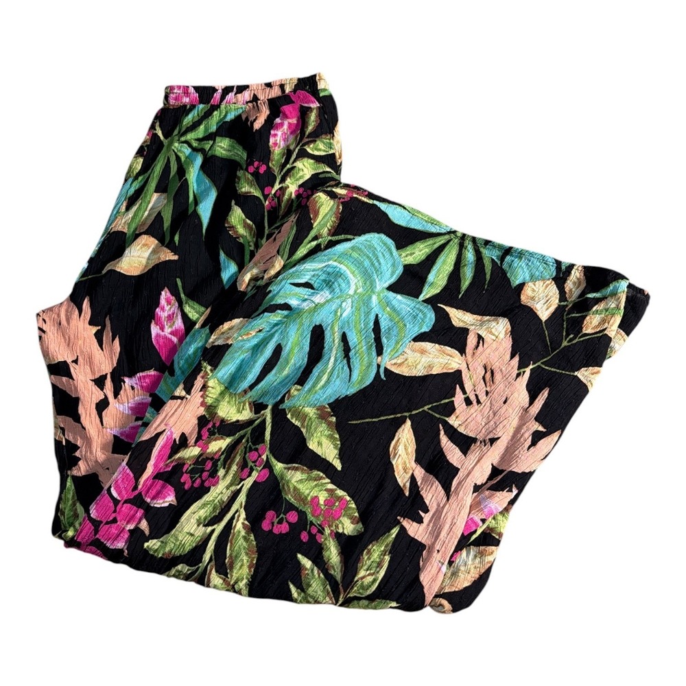 Flowy summer wide leg floral gaucho palazzo pants y2k style Rachel Roy medium - Picture 5 of 10